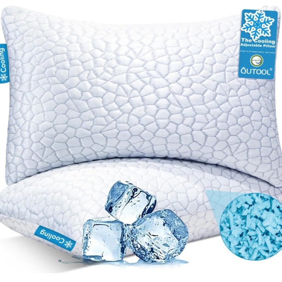 Other - X502 (Set of 2) Premium Cooling Pillow Memory Foam Shredded Queen Size